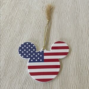 EUC - Disney Mickey Mouse Stars and Stripes Ornament with quote on back